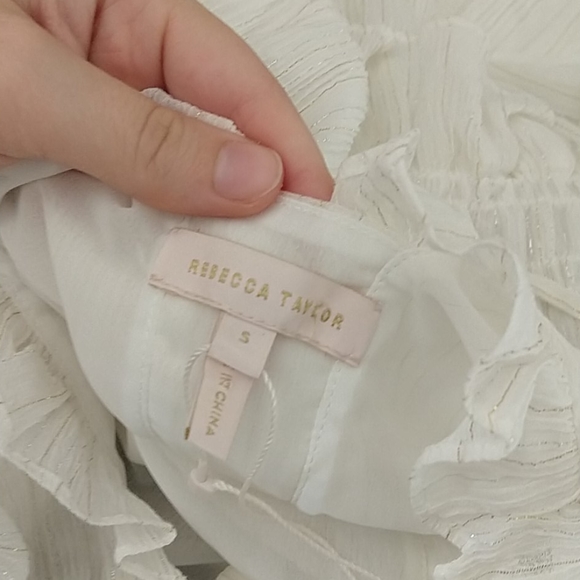 NWT Rebecca Taylor gauzy metallic dress - Picture 10 of 12